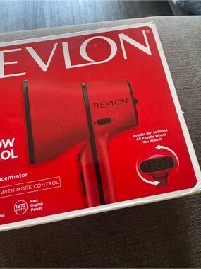 Revlon Red Compact Hair Dryer with Black Diffuser